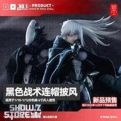 Snail Shell Black Tactical Hooded Cape For 1/10 & 1/12 Mecha Girl -Action Figure Shop 996b2a170c