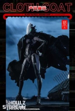 Snail Shell Black Tactical Hooded Cape For 1/10 & 1/12 Mecha Girl -Action Figure Shop e3ee354739