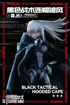 Snail Shell Black Tactical Hooded Cape For 1/10 & 1/12 Mecha Girl -Action Figure Shop e8c26ce249